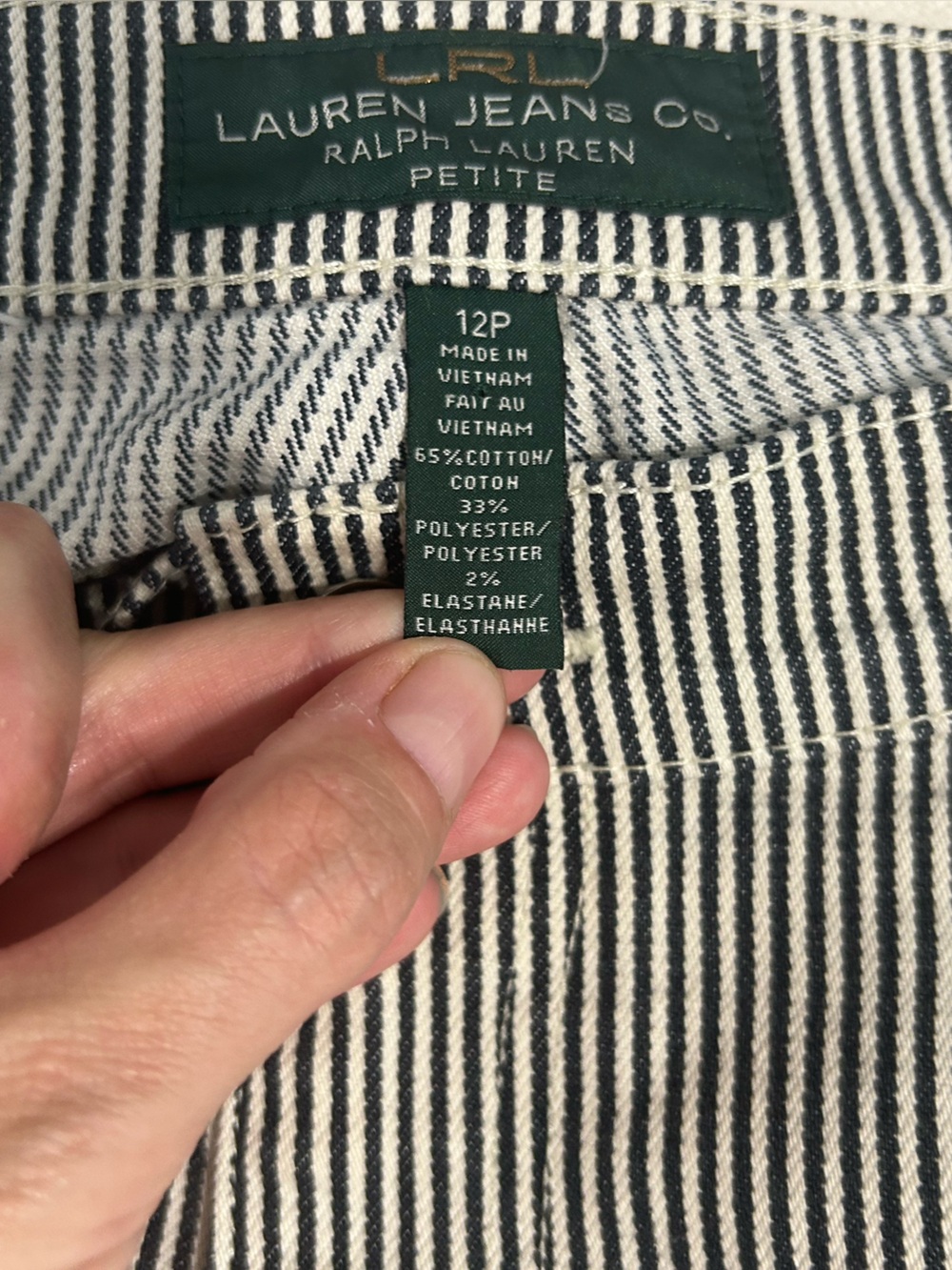 Lauren Ralph Lauren striped jeans with a design preppy women’s size 12p - Picture 3 of 9